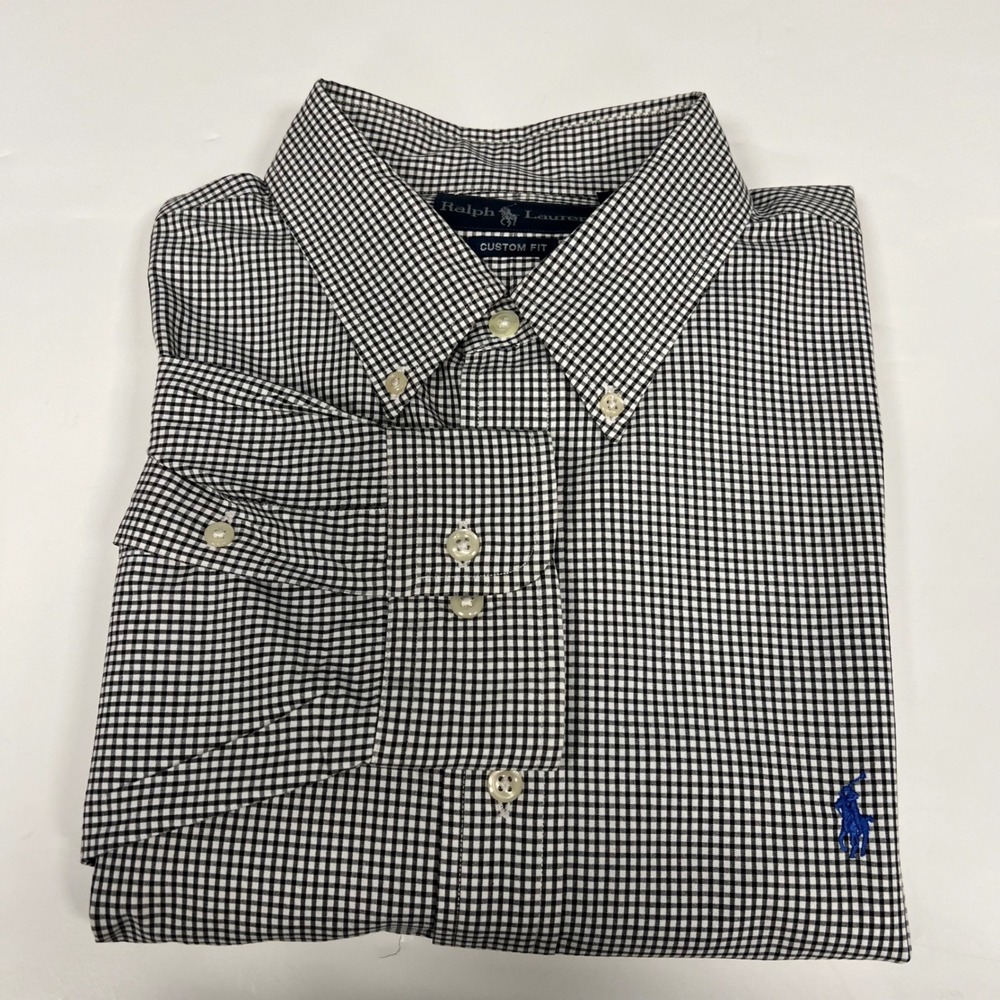 Ralph Lauren Custom Fit Gingham‎ Check Button Down Shirt XL